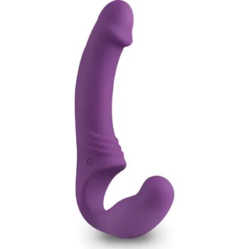 Vibrátor Easytoys - dobíjecí, připínací vibrátor bez popruhů (fialový)