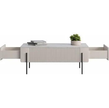 Toaletní stolek BOGART. Konferenční stolek Malmi, kašmír / crema bianca / černé nožky