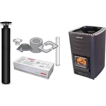 Harvia set, saunová kamna na dřevo Harvia M3, Harvia komín