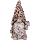 Trpaslík s houbou - soška z magnesia, barva šedá Barva: šedá