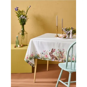 ubrus Sinsay - Velikonoční ubrus s potiskem zajíce - bílá - 944IK-00X - 944IK-00X-ONE