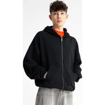 Chlapecká mikina Reporter Young | Chlapecká černá mikina BOXY na zip s kapucí a minimalistickým potiskem - Barva ČERNÁ, Velikost 158 261-0555B-16-100-1