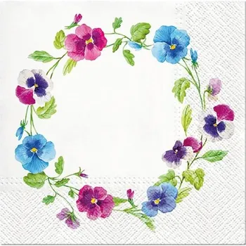 Papírový ubrousek Dekorační ubrousky 33 × 33 cm, 20 ks - macešky