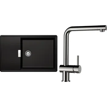 Kuchyňský dřez Set Schock S17-3 (dřez Tia D-100LS Magma + baterie Epos Nerezový vzhled)