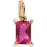 Přívěsek s růžovým zirkonem zlatý
