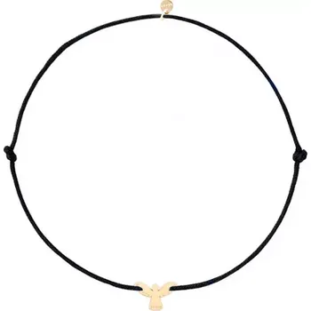 Náramek Náramek Andílek na černé šňůrce zlatý