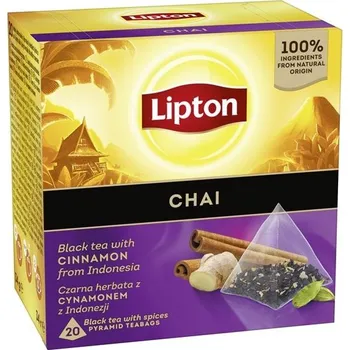 Nápoj Černý čaj Lipton - pyramidy, příchuť chai, 20x1,7g
