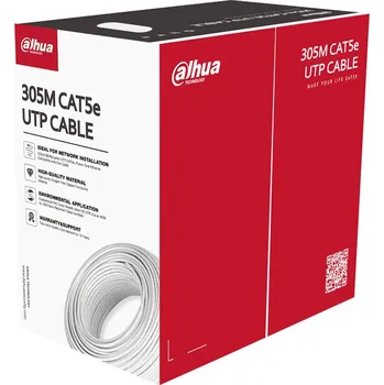 Síťový kabel DAHUA TECHNOLOGY Dahua kabel UTP, Cat5e, drát, 4pár, PVC, Dca (balení 305m) PFM920I-5EUN-white