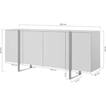 Komoda BOGART. Komoda Verica, biskvitový dub / zlaté nohy