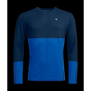 Pánské termoprádlo Pánské Tričko Ortovox 185 Rock'N'Wool Long Sleeve Men's Barva: Deep Ocean, Velikost: XXL