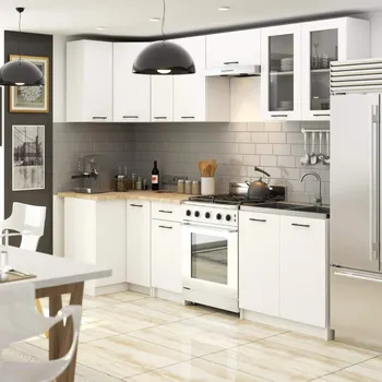 Kuchyňská linka Kuchyňská rohová linka 300x90 cm VERMINA - bílá