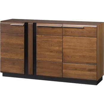 Komoda Komoda Porti - Szynaka Meble Dub antický / černý lesk 160x90 cm