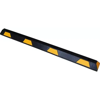 Černo-žlutý gumový parkovací doraz FLOMA WS44 - délka 183 cm, šířka 15 cm, výška 10 cm - 62621416