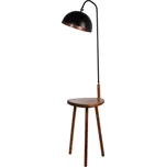 Černá/hnědá stojací lampa s poličkou s kovovým stínidlem (výška 160 cm) Table – Opviq lights ID_1333066