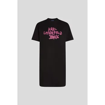 Dámské oblečení ŠATY KARL LAGERFELD JEANS KLJ GRAFFITI TEE DRESS BLACK