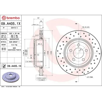 Brzdový kotouč Brzdový kotouč BREMBO 09.A405.1X