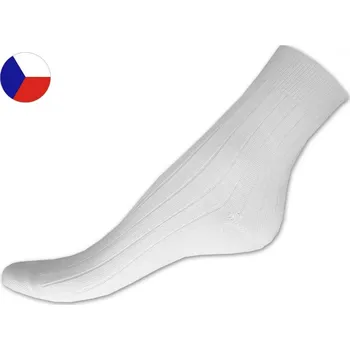 Pánské ponožky 100% bavlněné ponožky 35/37 Žebro bílé