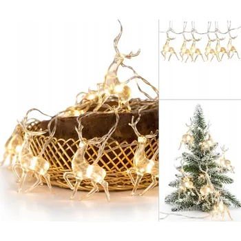 Vánoční dekorace Vánoční girlanda světýlka sobí LED 10 ks teplá bílá na baterie