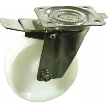 Pojezdové kolečko Otočné kolečko PA 125x40 mm s brzdou, montážní základna z nerezové oceli