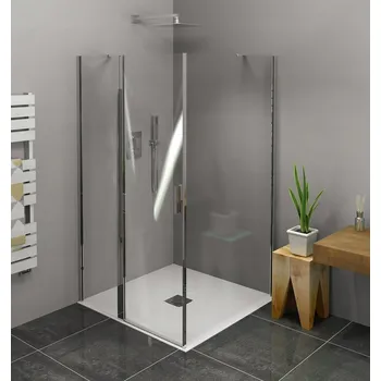 Čtvercový Sprchový kout 100 x 100 ZOOM, sklo, chromový profil