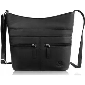 Kabelka Paolo Peruzzi kabelka z pravé kůže černá