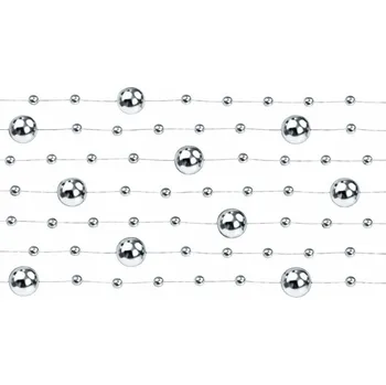 Svatební girlanda z perel stříbrná 10ks x 1,3m