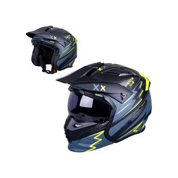 Helma na motorku Modulární přilba W-TEC Badalone Graphic - matně černá-žlutá, S(55-56)