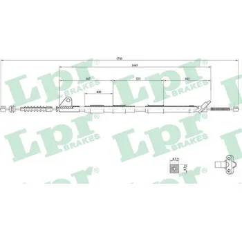 Lanko parkovací brzdy Tažné lanko, parkovací brzda LPR C0858B