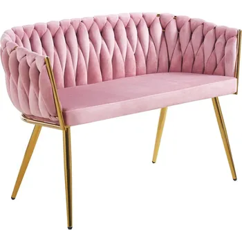 Pohovka Designová sametová pohovka PRINCESS LUX (růžová) - zlatý rám