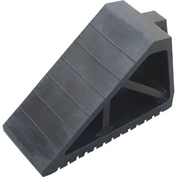 Rohožka Černý gumový zakládací klín pod kola FLOMA WCF31 - délka 27 cm, šířka 12 cm, výška 18 cm - 62621432