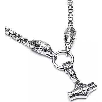 Náhrdelník Náhrdelník z chirurgické oceli Thorův řetež - Mjölnir Jestřáb - Model Bez přívěsku&nbsp;Mjölnir&nbsp;, Délka 40 cm
