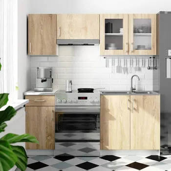 Kuchyňská pracovní deska Rovná kuchyňská linka 180 cm TRIVORA - dub sonoma / bílá