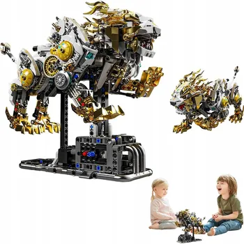 ostatní stavebnice Stavebnice Mechanický Lev 1073 Dílků Se Zlatými Akcenty - dárek