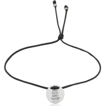 Náramek Motivační náramek na šňůrce „Znej svou míru" černá