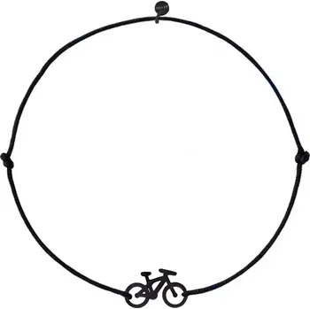 Náramek BEYOU Náramek kolo na šňůrce černá