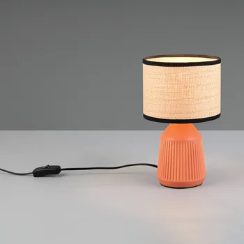 Lampička Reality Leuchten Stolní lampa Formentera, terakota/béžová, 27 cm keramika/papír terakota, béžová 1 x 40 W - Doprava zdarma