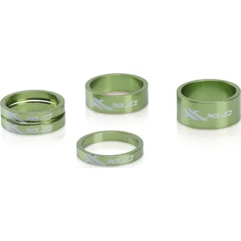 Komponent pro jízdní kolo Podložky XLC AS-A02 sada pro vidlici 1 1/8 zelená lime