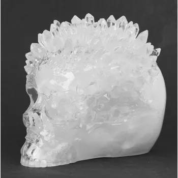 dekorace (lebka)) KILLSTAR - Geode Crystal Skull Ornament - White