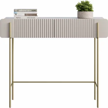 Toaletní stolek BOGART. Toaletní stolek Malmi, kašmír / crema bianca / zlaté nožky