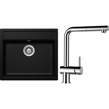 Granitový dřez Set Schock S9-13 (dřez Mono N-100 Magma + baterie Epos.120 Chrom)