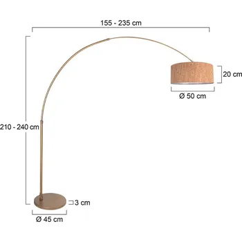 Lampička Steinhauer Stojací lampa Sparkled Light bronzová/hnědá 240 cm, korek - Délka kabelu 320 cm; podstavec – Ø 45 cm, výška 3 cm; stínidlo na lampu – Ø 50 cm, výška 20 cm bronzová, hnědá 1 x 40 W - Doprava zdarma