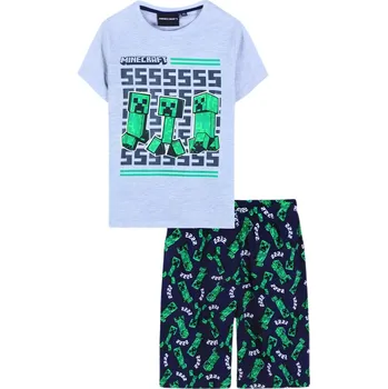 Letní PYŽAMO MINECRAFT (šedo-tmavě modré) Velikost: 128