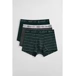SPODNÍ PRÁDLO GANT STRIPED TRUNK 3-PACK GIFT BOX TARTAN GREEN
