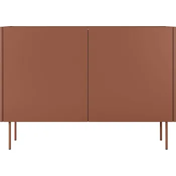 Komoda BOGART. Komoda DESIN 120 2D, Keramická červená/dub nagano