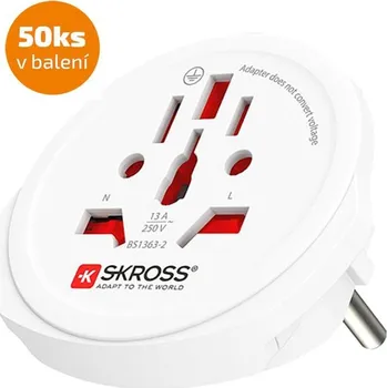 Elektronika SKROSS cestovní adaptér Europe pro cizince v ČR, 50-pack, typ E/F PA30-50