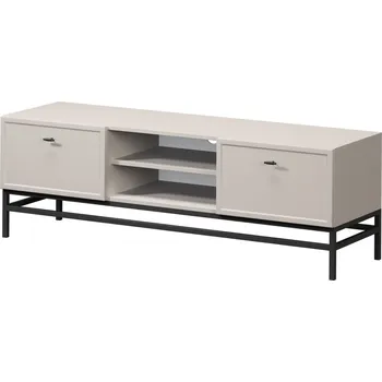 Televizní stolek LORINI RTV 150 2SZ - kašmír / černý T-bar / černý rám