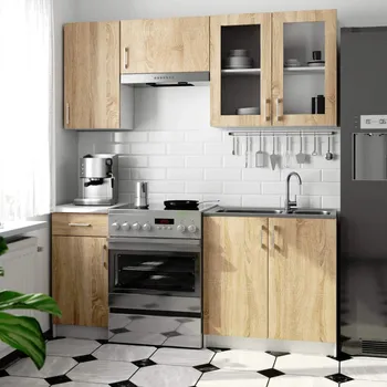 Kuchyňská pracovní deska Kuchyňská linka do paneláku 180 cm TRIVORA - dub sonoma / bílá