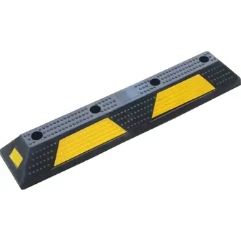 Černo-žlutý gumový parkovací doraz FLOMA WS83 - délka 75 cm, šířka 15 cm, výška 9 cm - 62621408