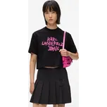 TRIČKO KARL LAGERFELD JEANS KLJ REG CROPPED GRAFFITI TEE BLACK