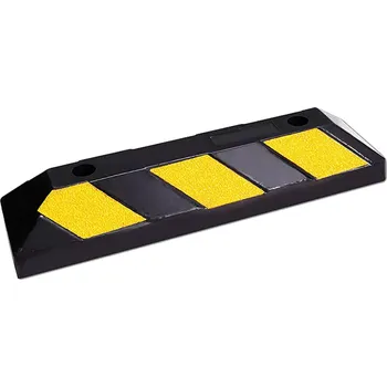 Černo-žlutý gumový parkovací doraz FLOMA WS31 - délka 56 cm, šířka 16 cm, výška 10 cm - 62621405